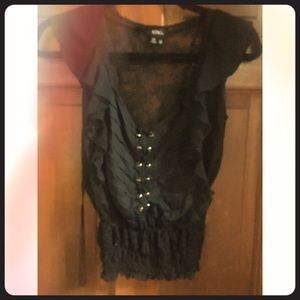 Xoxo black lace tunic top